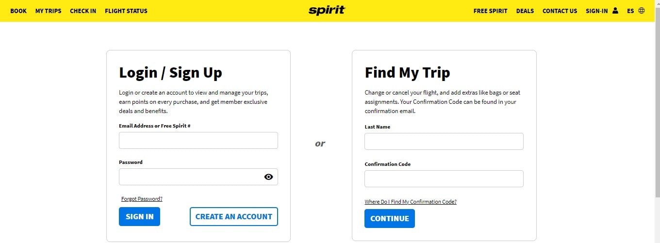 Spirit Airlines Manage Booking